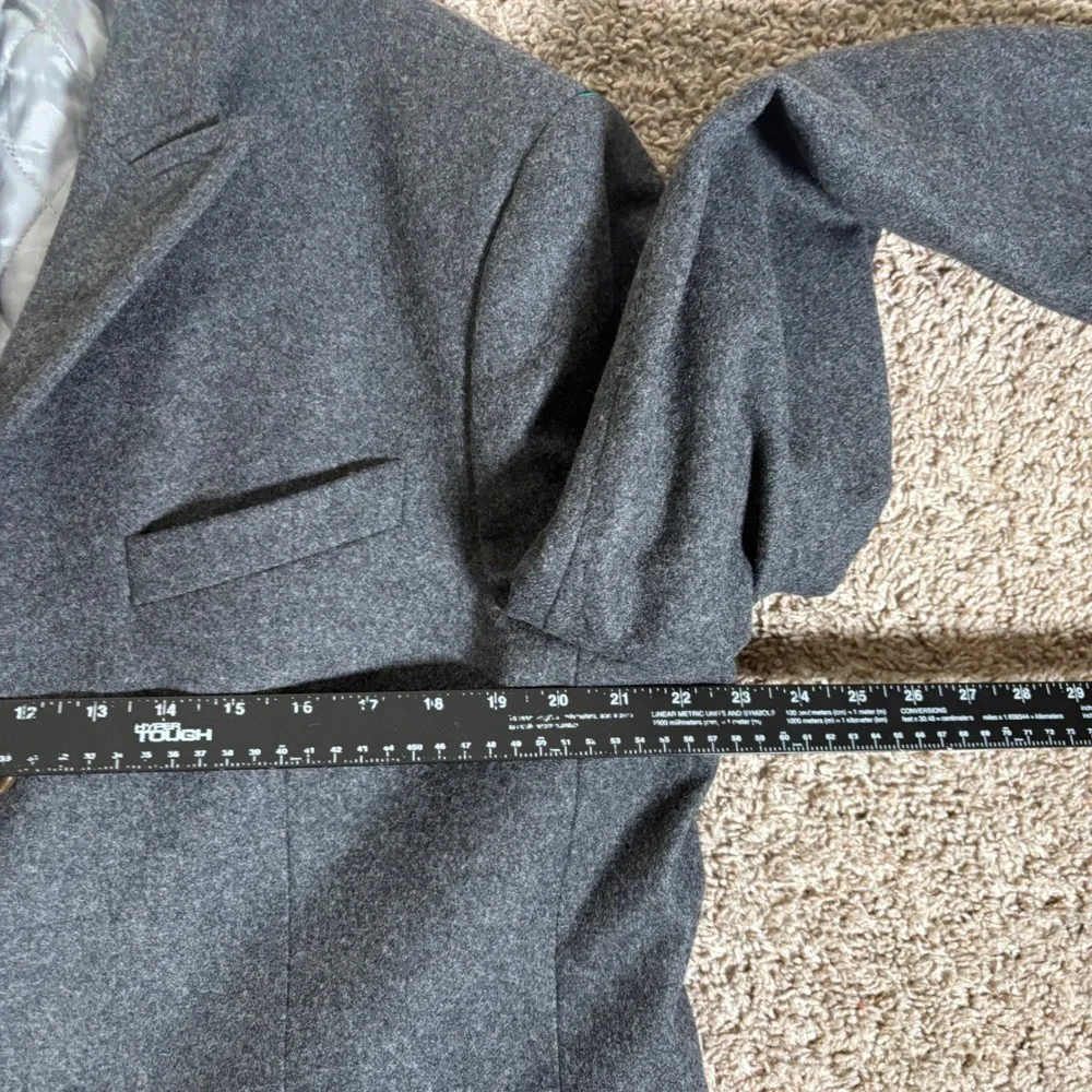 Banana Republic Mens Nova Fides Italian Wool Overcoat Charcoal Grey‎ Large L